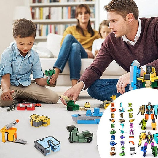 🤖🔥Angebot 2025🔥Unterhaltsames und lehrreiches Spielzeug Verwandlungsroboter mit Verformungszahlen: genial und intelligent!🤖