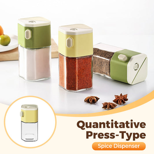 Quantitativer Gewürzspender mit Doppelöffnung und Pressmechanismus