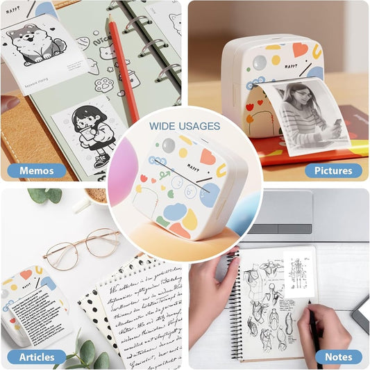 Top-Weihnachtsgeschenk 2026 🎅 XenGro Mini-Portable-Stickerdrucker, Mini-Thermodrucker mit 3 Papierrollen, Bluetooth-Inkless-Printpods, Taschen-Etikettendrucker, geeignet für kreative Kinder