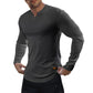 Herren-Sport-Longline-Ripptop 🔥 – V-Ausschnitt, langärmelig, feuchtigkeitstransportierend, für das Training im Fitnessstudio/Freizeit