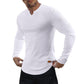 Herren-Sport-Longline-Ripptop 🔥 – V-Ausschnitt, langärmelig, feuchtigkeitstransportierend, für das Training im Fitnessstudio/Freizeit