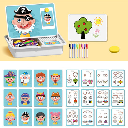 Magnetisches Puzzle Gesichter-Anziehspiel Reisespiel Doppelseitiges Vorschulerziehungs-Lernspielzeug für Kinder