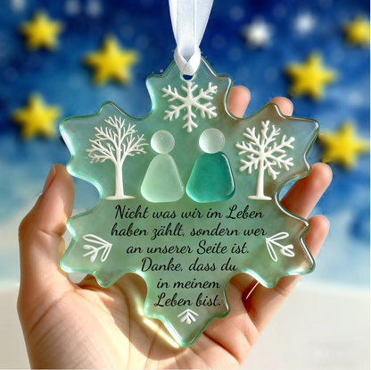 🌊Schneeflocken-förmige Meerglas-Freundschaftsdeko ❄✨ Geformt von der Natur & handgefertigt!1