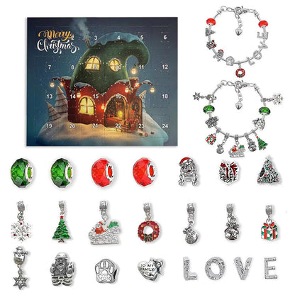 🎅2 kaufen und 15 % sparen🎄DIY 24 Tage Weihnachts-Countdown-Kalender-Armbänder-Set