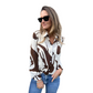 Damen lockere Bluse mit künstlerischem Print