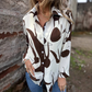Damen lockere Bluse mit künstlerischem Print