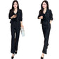 Eleganter strukturierter Anzug – kurze Jacke und Hose mit weitem Bein
