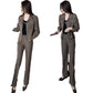 Eleganter strukturierter Anzug – kurze Jacke und Hose mit weitem Bein