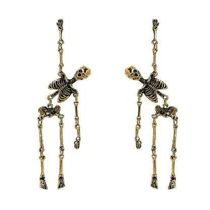 🎅 Halloween-Vorverkauf 🎁Lange Ohrringe mit Gelenkskelett-Anhänger