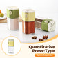 Quantitativer Gewürzspender mit Doppelöffnung und Pressmechanismus