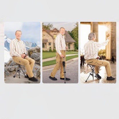 ⏳Zeitlich begrenztes Angebot: 25 Einheiten mit 70 % 🔥 2-in-1 Gehstock mit Klappstuhl