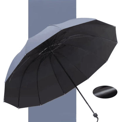 12-fach gefaltbarer, großer, windfester Regenschirm