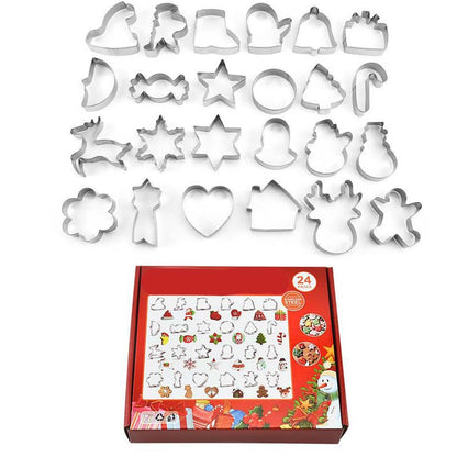 24-teiliges Weihnachts-Ausstechformen-Set aus Edelstahl