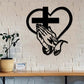 Elegante Wanddekoration mit christlichem Herz und Kreuz