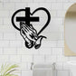 Elegante Wanddekoration mit christlichem Herz und Kreuz