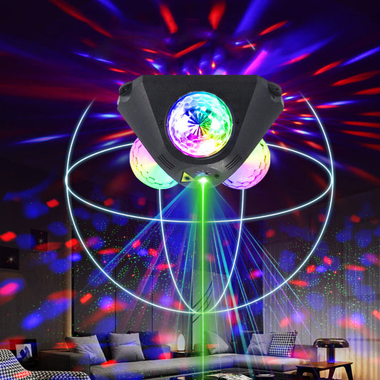 💃3-Kugel Soundaktivierter Laser-Partylicht🕺