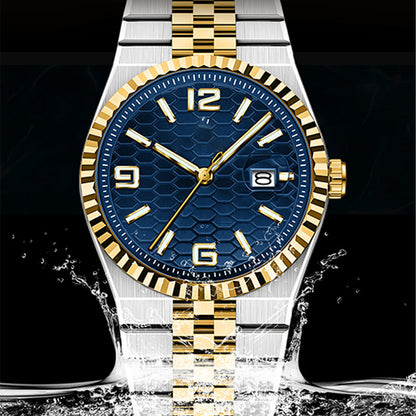 Herrenuhr mit Wabenmuster und Leuchtfunktion